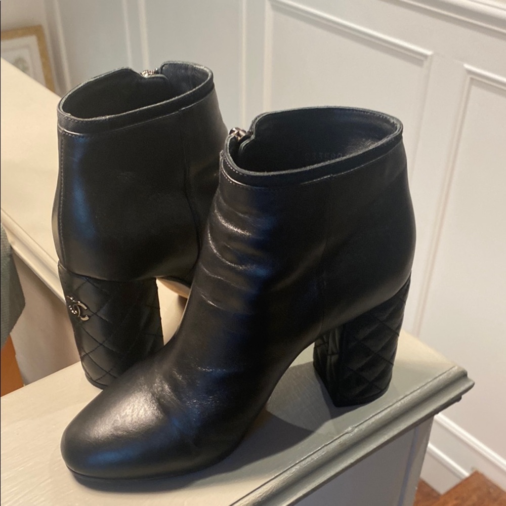 Chanel Black Leather Ankle Boots - Picture 8 of 17